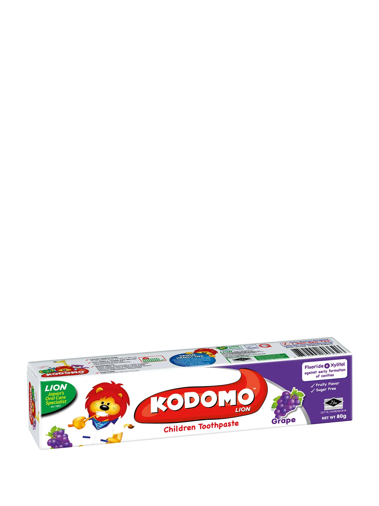 KODOMO LION T/PASTE GRAPE 80G - Image 3