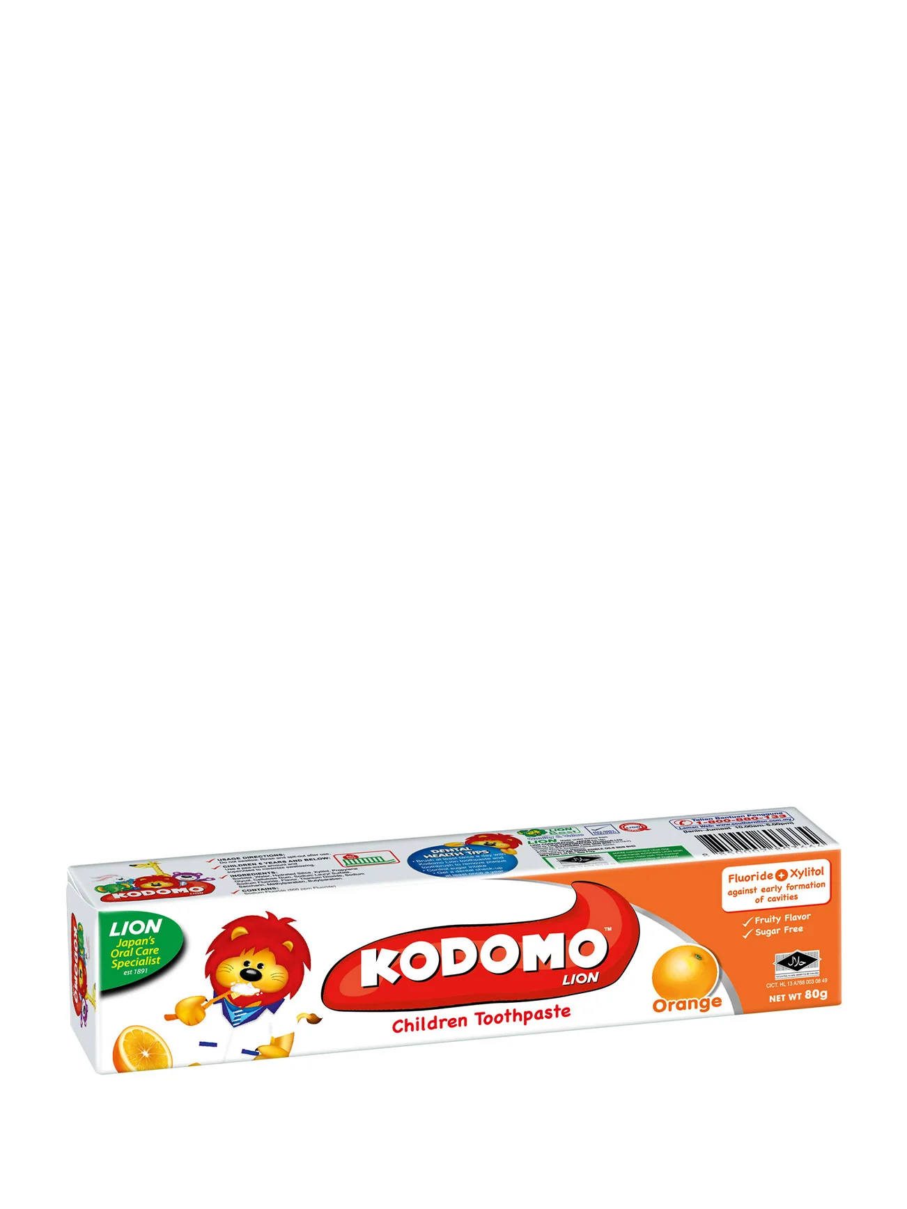 KODOMO LION T/PASTE ORANGE 80G - Image 3